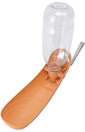 Botella de Agua para Perros, dispensador de Agua Plegable portátil para Cachorros, Vaso de Viaje para Paseos y Senderismo al Aire Libre con Capacidad de 550 ml. Material ABS, Pet (Naranja)