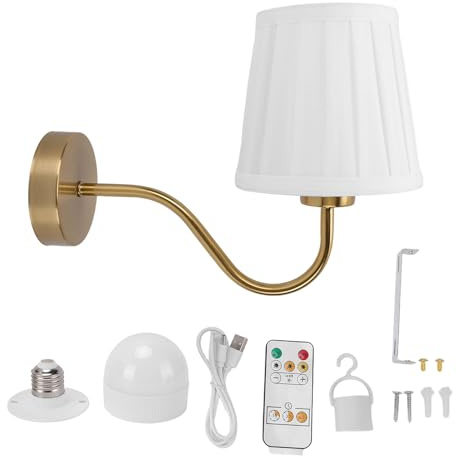 Naroote Aplique de Pared, Diseño Moderno, Control Remoto, Lámpara de Pared Recargable con Batería y Bombilla de Atenuación para Dormitorio, Sala de Estar, Pasillo
