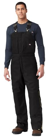 Dickies Mens Premium Insulated Duck Bib Overalls and Coveralls Workwear Apparel, Black, XX-Large US