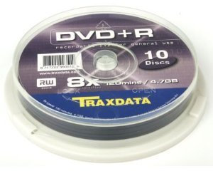 Traxdata 10 Pack Dual Layer Dvd+R Blank Discs