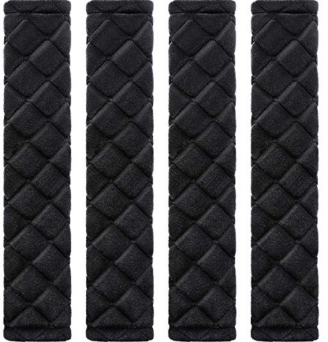 Tatuo 4 Pack Seat Belt Cover Extra Long Seat Belt Pads for Car Soft Comfort Shoulder Strap Covers Harness Pads Helps Protect Your Neck and Shoulder(10.6 Inch,Black)