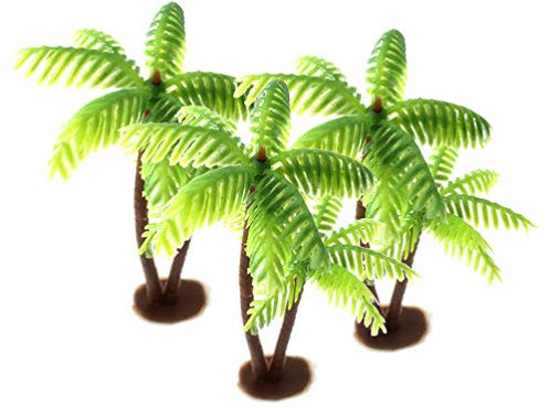 Garneck 3pcs en Plastique cocotier Palmier Miniature Pots de Plantes bonsaï Artificielle décoration de Plantes Artisanat Micro Paysage