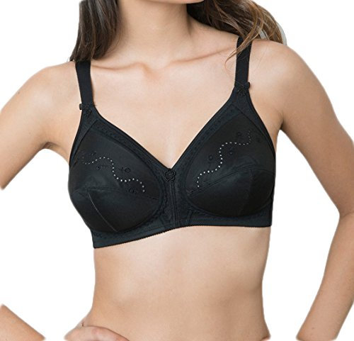 Reggiseno Triumph Senza Ferretto Coppe Taglie Grandi Doreen Cotton 01 N Tg.5 Coppa D Nero