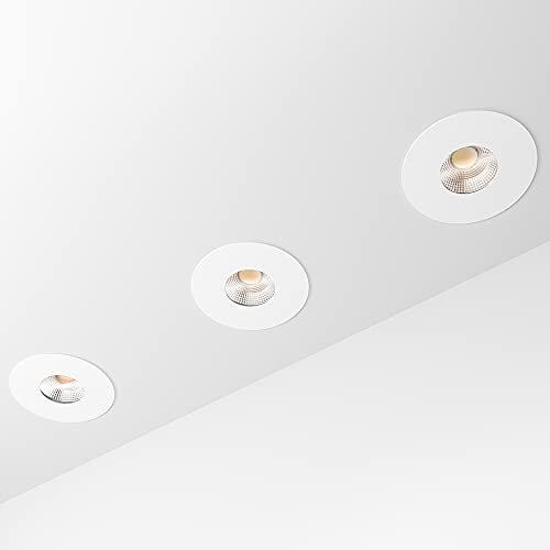 SSC-LUXon YOKU 3x Einbau Deckenspot IP65 schwenkbar mit LED GU10 neutralweiß 230V 5W - Einbaustrahler Set weiß für Bad Aussen