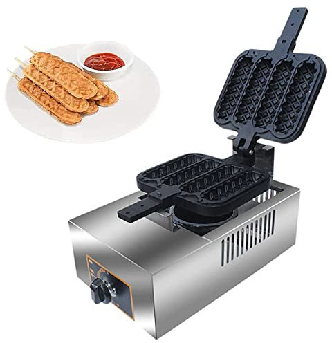 MNSRRN Machine de bâtonnet à Hot-Dog Commercial, 4 pièces Croustillant Hot Dog Stick Stick Stick Stick Machine, Non-Stick, Température Control, pour Snacks