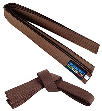 mmasport Ceinture Karaté Judo Aïkido Taekwondo Arts Martiaux en Coton (300 cm, Marron)