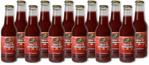 Spremuta Succo di Melograno 12x 200ml – 100% Naturale Frutta Fresca di Stagione - Gusto Autentico - Prodotto Artigianale Alta Qualità Senza Additivi – Kalos Jero