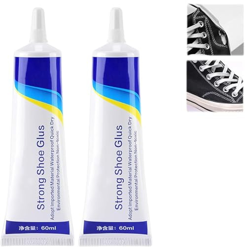 Colla resistente e resistente all'acqua per riparazioni di scarpe, colla trasparente multiuso per scarpe adesive forti con ugello a punta di precisione (2pcs)