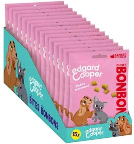 Edgard & Cooper Leckerli für Hunde, (Ente & Huhn, 50 g Beutel x 15), kleine Süßigkeiten, frisches Fleisch, kalorienarm, getreidefreies Rezept, Süßigkeiten zum Üben