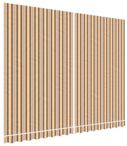 vidaXL Tissu de Remplacement pour Auvent, Voile d’Ombrage Imperméable, Toile de Store Jardin Patio Terrasse, Rayures Multicolores 4x3 m