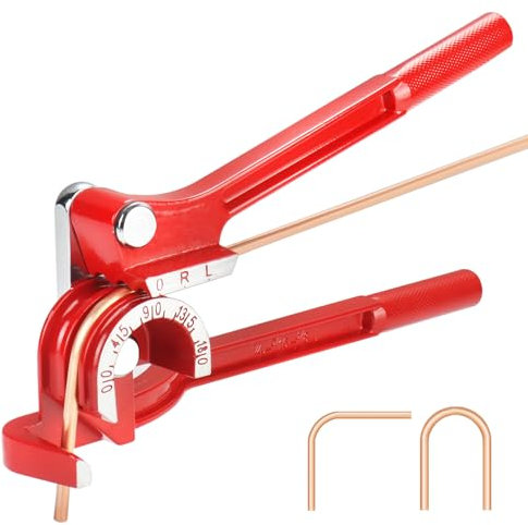 Dobladora de tubos - Dobladora de tubos 3 en 1 de 180 grados adecuada para doblar tubos de cobre de 1/4 pulgadas, 5/16 pulgadas, 3/8 pulgadas OD de cobre, latón, aluminio y tubos de acero finos, color