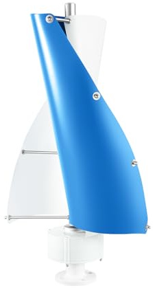 100 W vertikal vindkraftsanläggning IP67 vattentät 40 x 71 cm vindgenerator 12 V vindturbin tyst under 62 dB 100 W vindkraftverk vit och blå