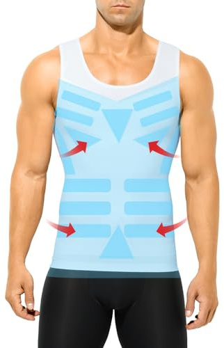 Casey Kevin Canotta Compressione Uomo Shapewear, Canotta Contenitiva Maglia Contenitiva Uomo Snellente Intimo Fitness Dimagrante Fascia Pancia Canottiera, XL
