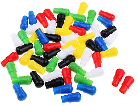 Pistro - Juego de 60 clavijas de plástico de 23 mm de colores mixtos para piezas de repuesto tradicionales de madera hexagonal