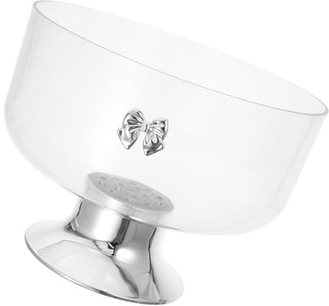 Mobestech Bol à Pied Transparent pour Fruits Et Desserts Grand Bol Rond Décoratif Stable pour Cuisine Maison Restaurant Et Fête