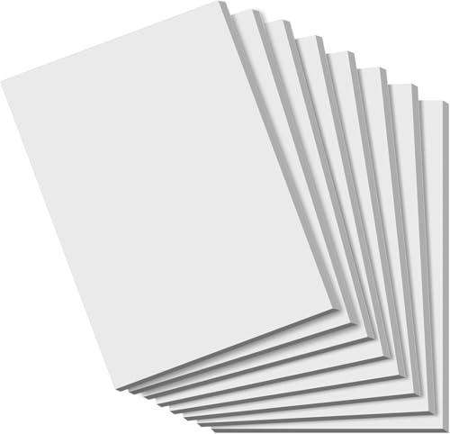 Notizblock A6, 8 Stück, Blanko Schreibblöcke, Weiß, 50 Blatt je Block
