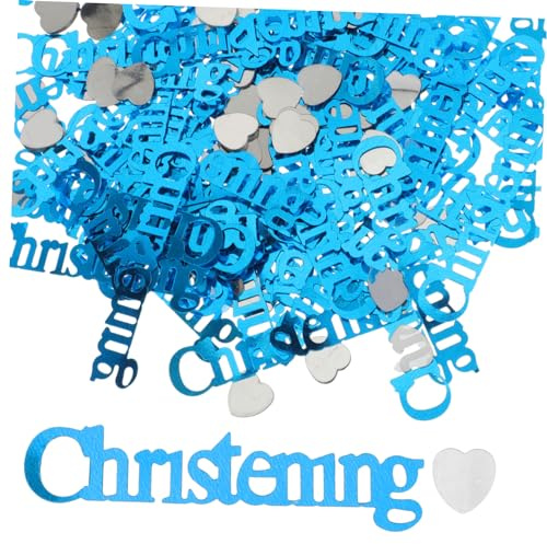 POPETPOP Confeti para Shower y Bautizo de Confeti Decorativo Azul y Adorno de Mesa para Fiesta Infantil y Celebraciones Especiales