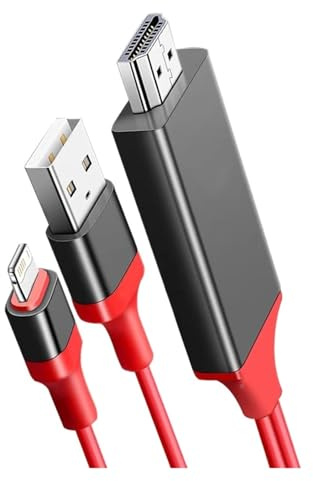 Câble vidéo, compatible avec iPhone, iPad Mini, 14, 13, 12, 11 Pro Max, éclairage vers HDMI, projecteur TV, adaptateur AV numérique, convertisseur, ligne de conversion d'affichage HD 4K(1pcs)