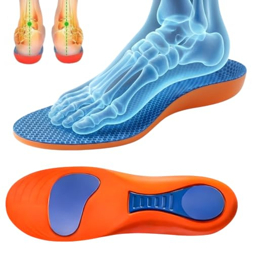Planter Facilities Insoles for Men & Women, Plantar Fasciitis Arch Support Orthopedic Insoles for Flat Feet, Heavy Duty Orthotic Cushions for Heel Pain & Overpronation, Insoles for Men & Women