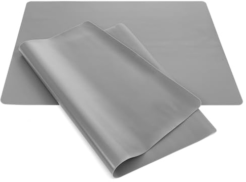 Guduling 2 Pcs Silicone Mats for Worktops,Silicone Placemat,Large Silicones Mat,30 X 40 cm Countertop Protector Mat,Heat Resistant,Non-Slip,Multipurpose (Dark Gray)