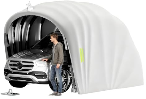 ACLFF Mobile Ausziehbare Markise für den Außenbereich, Tragbarer Garage, Strapazierfähiges Oxford-Gewebe, Carport aus Edelstahl, Abschließbar für PKWs, Motorräder, Garten