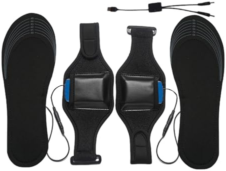 Semelles intérieures Souples chauffantes – Semelles chauffantes Rechargeables par USB, Inserts de Chaussures Thermiques découpables, Chargement USB | Respirant avec Batterie au Lithium 8000 mah et