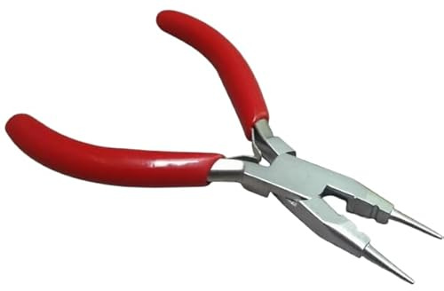 Multi-Task Pliers with Spring, 4-in-1 Round Flat Nose Cutters for Jewellery, Coil, Jump Ring, Wire Work