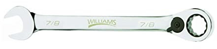 Williams 1228RC Ratcheting Combination Wrench, 12 Point, 7/8-Inch