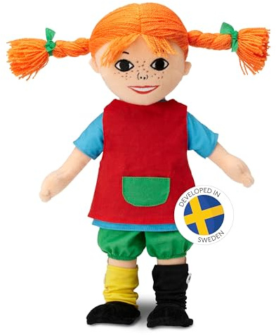 Pippi Calzelunghe - Bambola di Stoffa, 30 cm, Morbida e Coccolosa per Bambine da 10 Mesi