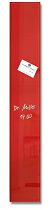 SIGEL kleine Premium Glas-Magnettafel 12 x 78 cm rot hochglänzend