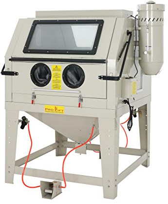 Pro-Lift-Montagetechnik Sandstrahlkabine 1200 Liter inkl. Zubehör, SB120AJ, mit Absaugung, 2 große Öffnungsklappen, 01580