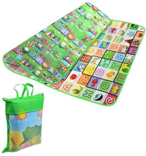 Kids Crawling Educational 2 Side Play Mat Game Soft Foam Picnic Carpet 200X180cm