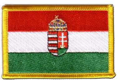 Flaggenfritze Flaggen Aufnäher Ungarn mit Wappen Fahne Patch + gratis Aufkleber