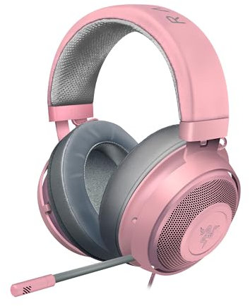 Razer Kraken - Cross-Platform Wired Gaming Headset (Custom Tuned 50 mm Drivers, Unidirectional Microphone, 3.5 mm Cable with In-line controls, Cross Platform Compatible) Quartz Pink