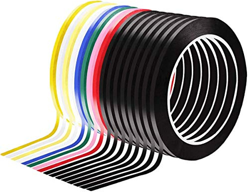 3mmx 66m Nastro per Lavagna,16 Pezzi Bianca Adesivo Gridding Grafico Grafico Nastro, PET Art Making Nastro Decorativo per Lavagne, Lavagna, Quaderno (Multicolore)