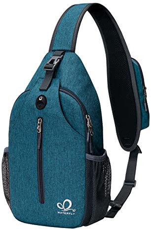 WATERFLY Sling Rucksack Sling Bag Schulterrucksack Umhängetasche Verstellbarer Rucksackgurt Wandern Brust Rucksack für Herren und Damen