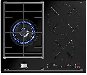 TEKA Placa Mixta 60 cm, 3 Fuegos, Touch Control con Autoignition, Indicador de Calor Residual, Gas Butano, Quemadores de Alta Eficiencia, Cristal Gas + Inducción Indugas