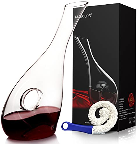 Decantador para 375 ml Decantadores para Vino Pequeño Decantador de Vino Jarra para Vino Sin Plomo Soplado a Mano Decantador Aireador de Vino Accesorios Decanter