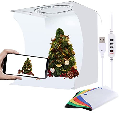 PULUZ Photo Box photography 30CM Portable Ring Light Box for Photography Product with 128pcs Display Lamp Beads and 6 Colors Backdrops