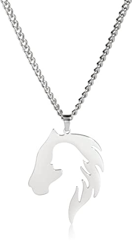 LIKGREAT Mädchen und Pferd Anhänger Halskette Pferd Liebhaber Halsketten Charm Freundschaft Edelstahl Schmuck Pferd Geschenke für Mädchen Frauen Geburtstag Jahrestag