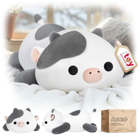Mewaii Kuh Kuscheltier, Weiches süßes Plüschtier, Waschbar, 33 cm | PP-Baumwollfüllung, Gute Elastizität und formstabil, Zimmerdeko, Perfektes Kuschelkissen Geschenk für Kinder und Erwachsene