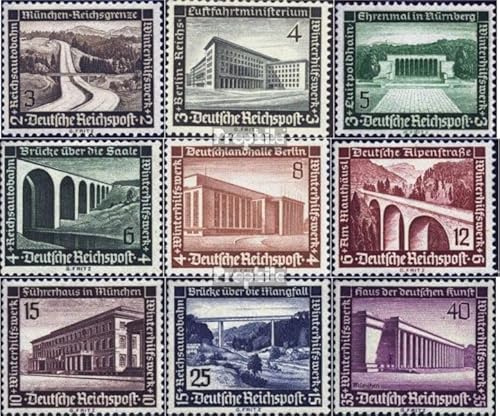 Prophila Collection Deutsches Reich 634-642 (kompl.Ausg.) gestempelt 1936 Moderne Bauten (Briefmarken für Sammler)