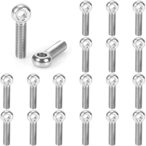 Perno giratorio M6 de ojo de pez, 20 unidades, M6 x 20 mm, perno de ojo de acero inoxidable 304, perno de ojo de elevación de máquina, tornillo de tuerca anular para la fabricación de automóviles
