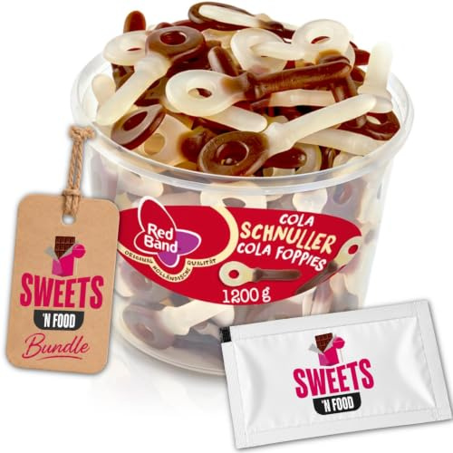 Red Band Fruchtgummi Dosen | Saure Zungen, Pilze, Schnuller & Mehr | Großpackungen für Party, Büro oder als Geschenk (Cola Schnuller 1200g)