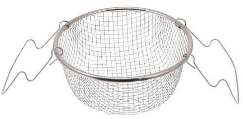 GRIRIW Edelstahl Frittierkorb Mit Handgriff Robuster Multifunktionaler Frittierkorb Für Pommes Meeresfrüchte Vielseitig Einsetzbar Leicht Zu Reinigen Langlebig Und Hitzebeständig Praktisc