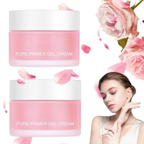 Pore Primer Gel Cream (2x 30ml) – Porenfüllende Gel Creme & Make-up Basis Cream für ein Glattes Hautbild. Feuchtigkeitsspendendes Make Up Basis G-el Cr-eam mit Niacinamid, Primer Poren Verfeinerer