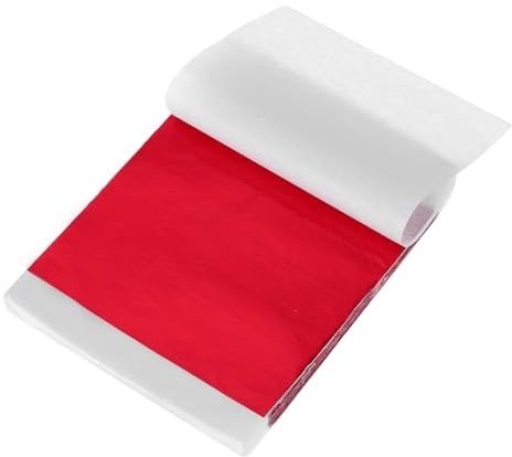 QUARKZMAN 100 Stück Blattgoldblätter 5,5 x 5,5 Imitationsgoldfolienblätter für Basteln, Bilderrahmen, Skulpturen, Nägel und DIY-Kunstdekoration, Rot