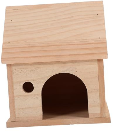 YARNOW Kleines Holzhaus Für Hamster Meerschweinchen Und Kleintiere Natürliches Versteck Aus Holz Komfortabler Rückzugsort Für Kleine Haustiere
