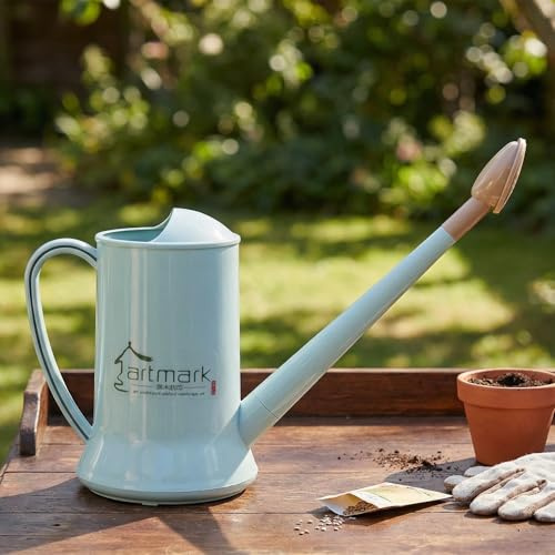 Gießkanne 2 l für Zimmerpflanzen im Innen- und Außenbereich | 2-in-1 kleine Gießkanne mit langem Auslauf, Sprinkler-Rosenkopf, präzise Bewässerung, für Bonsai, Blumen