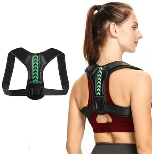 XFSRG Posture Correcteur Dos Ceinture Soutien Cou Lombaire, éPaules AméLioration La Soulagement Douleur pour le Haut du Support Maintien Droit(Noir Vert,XL)